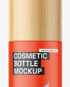 Matte Bottle with Wooden Cap Mockup