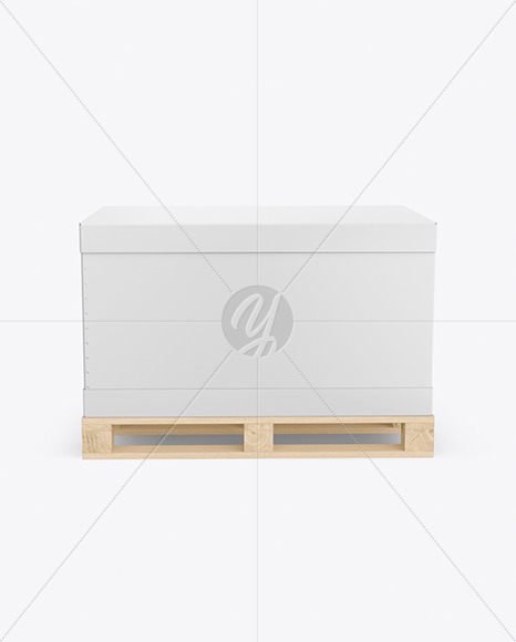 Wood Pallet With Box Mockup