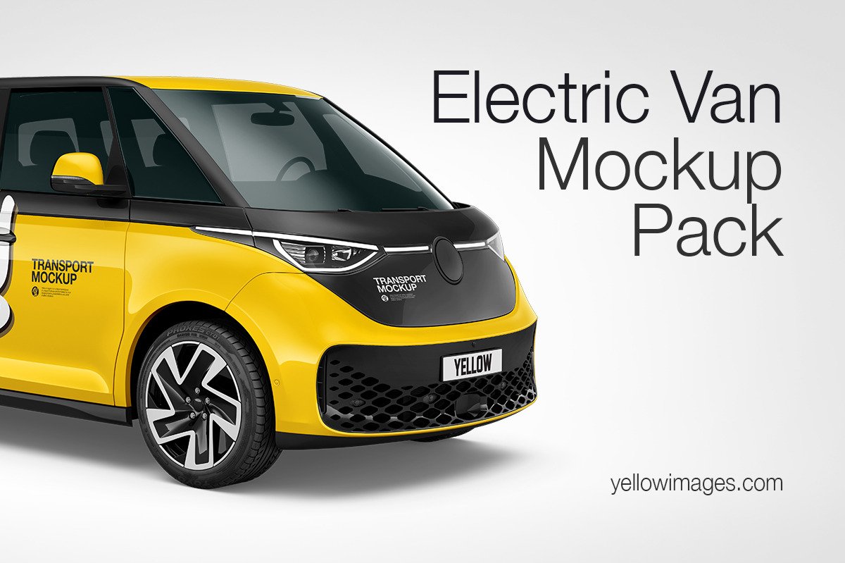 Electric Minivan Mockup Pack Electric Minivan Mockup Pack