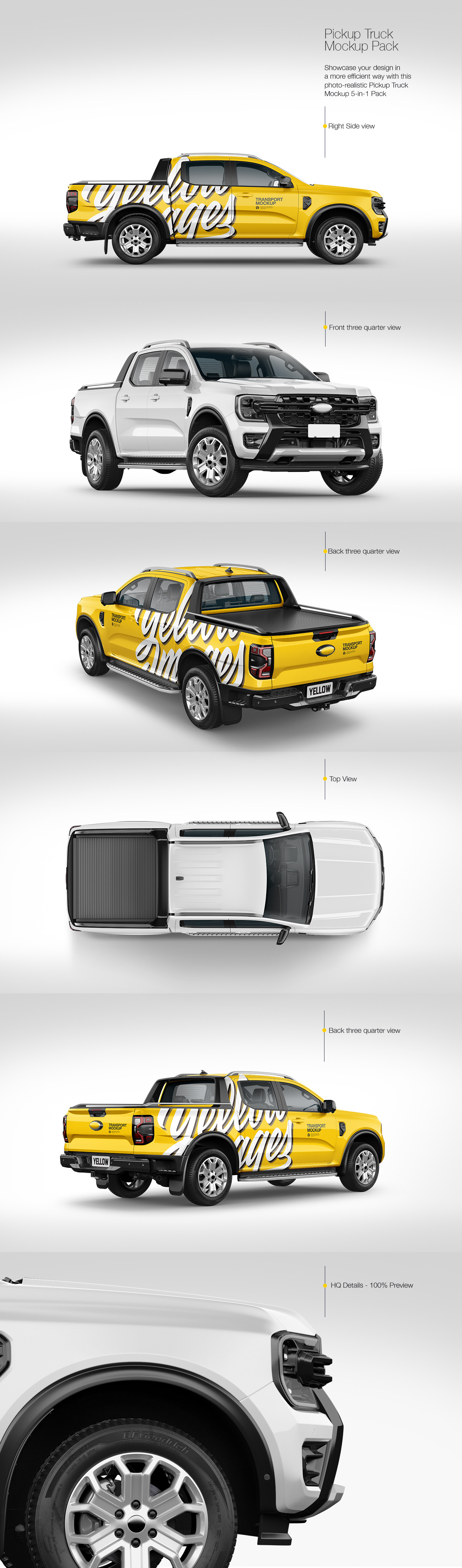 Pickup Truck Mockup Pack