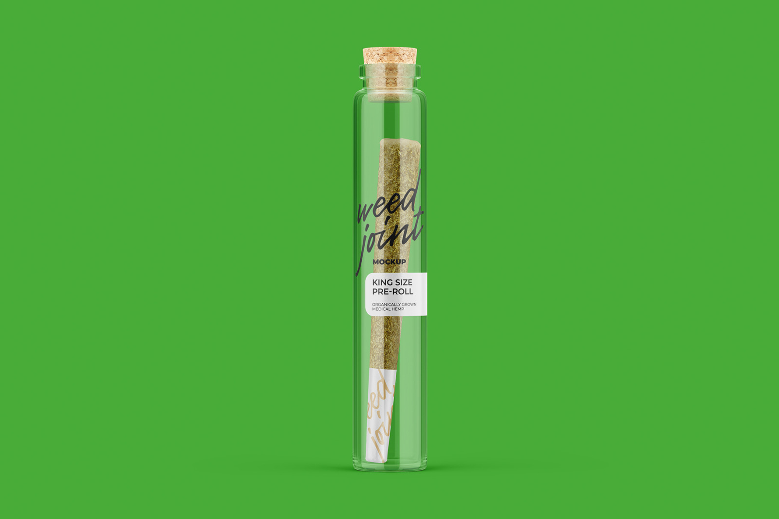 Weed Joint in Glass Tube Mockup Weed Joint in Glass Tube Mockup