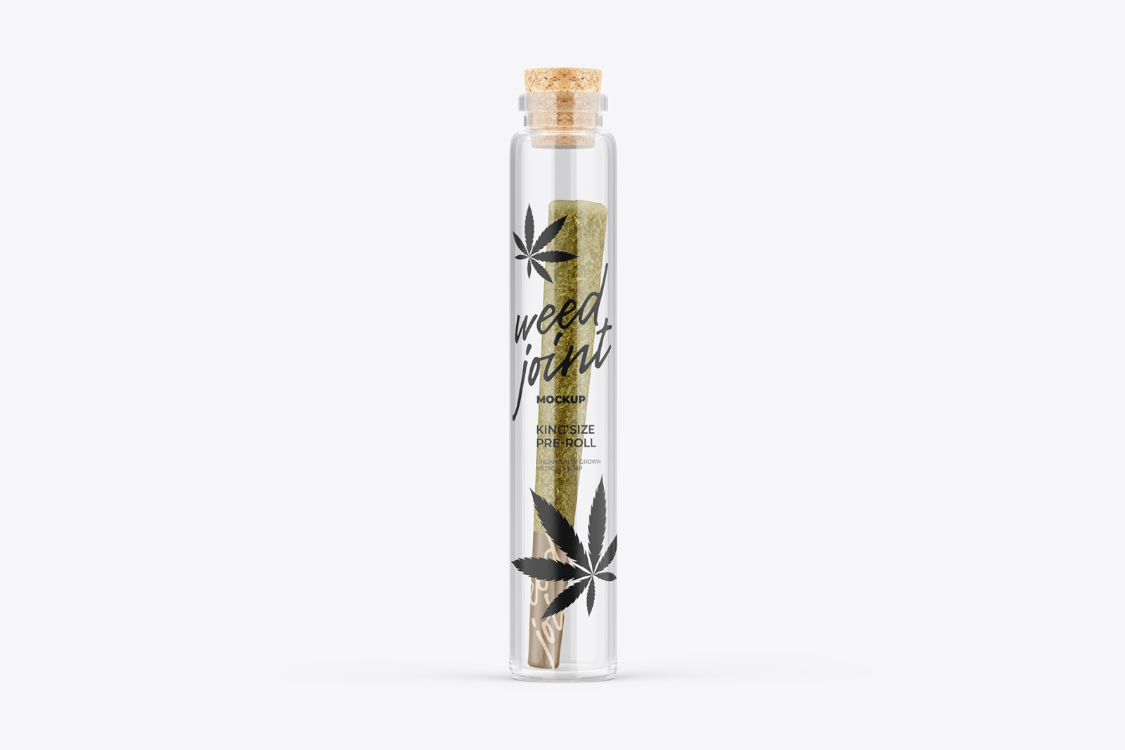 Weed Joint in Glass Tube Mockup