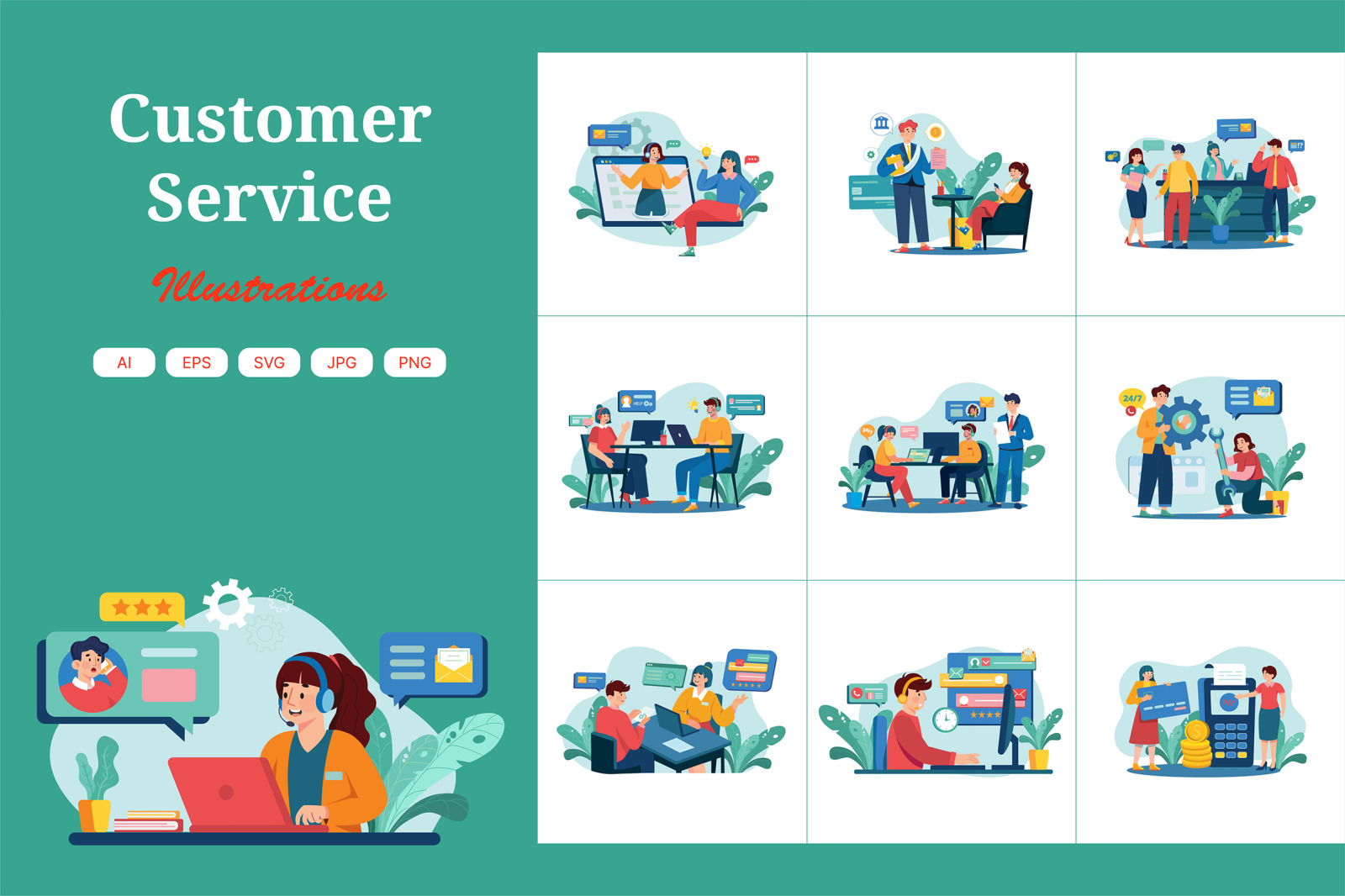 M563_Customer Service Illustration Pack