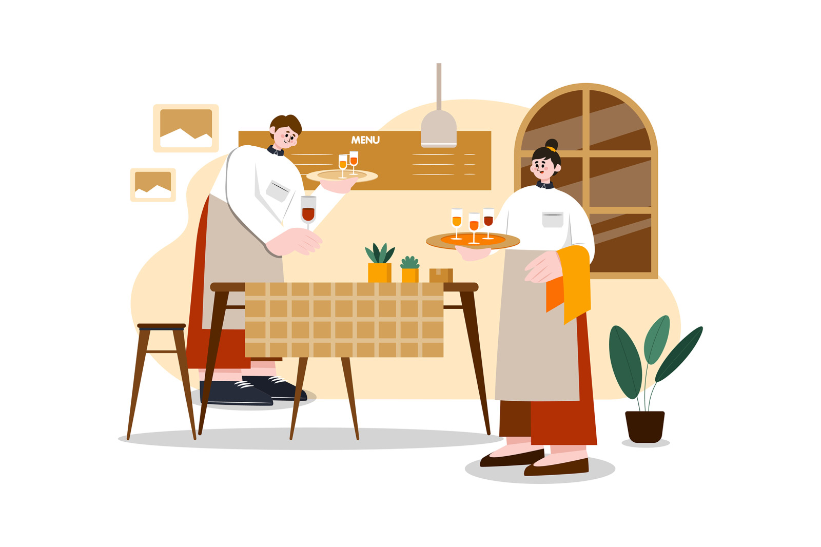 M566_Restaurant Service Illustration Pack