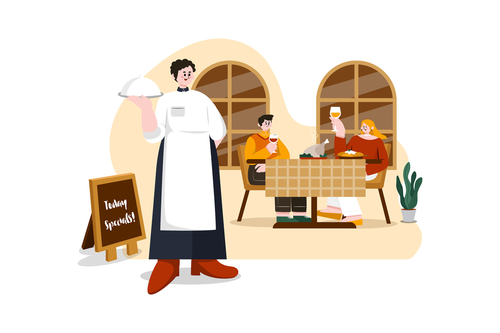 M566_Restaurant Service Illustration Pack