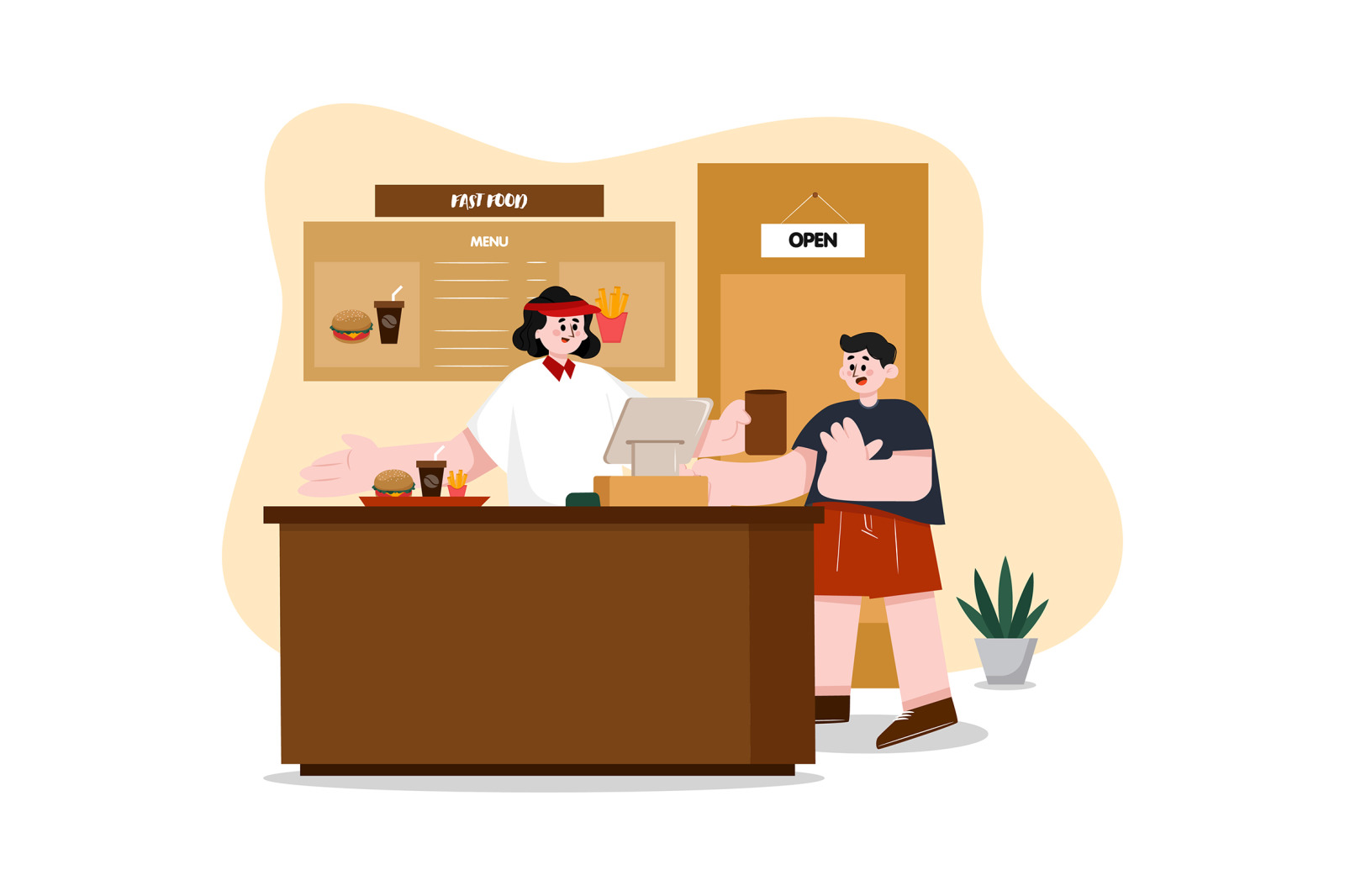 M566_Restaurant Service Illustration Pack