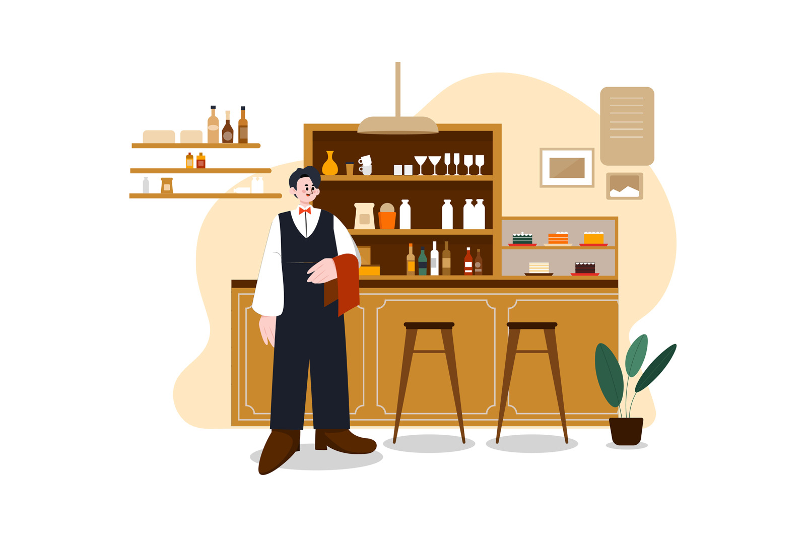 M566_Restaurant Service Illustration Pack