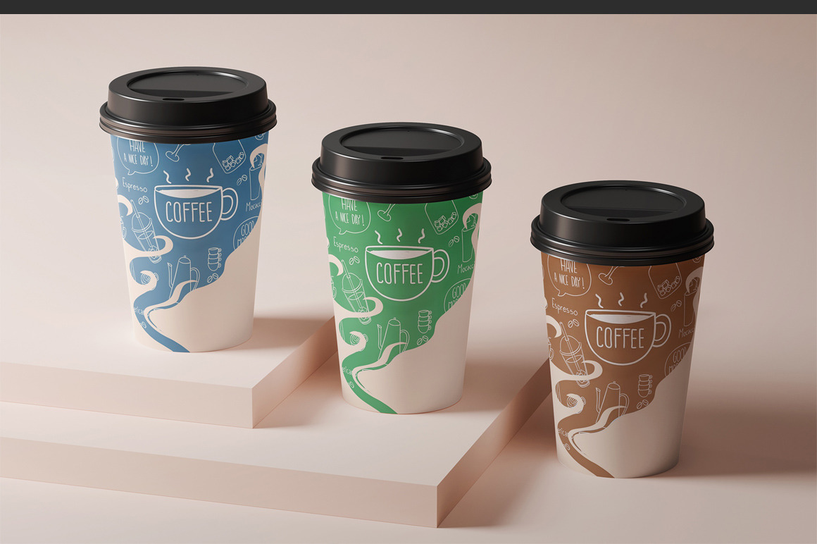 Takeaway Paper Coffee Cup With Lid Mockup