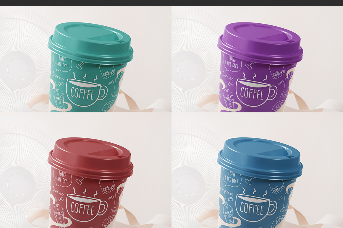 Takeaway Paper Coffee Cup With Lid Mockup