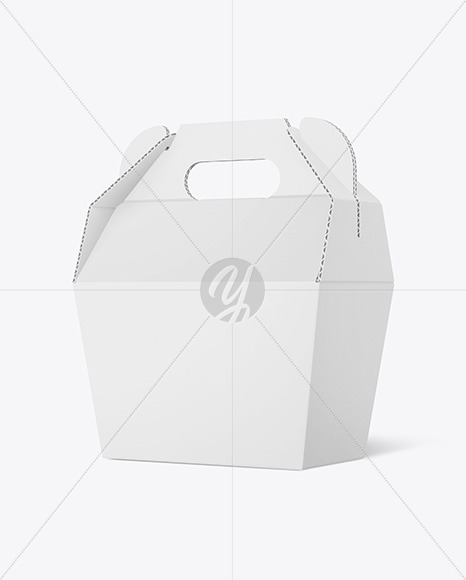 Corrugated Box w/ Handle Mockup