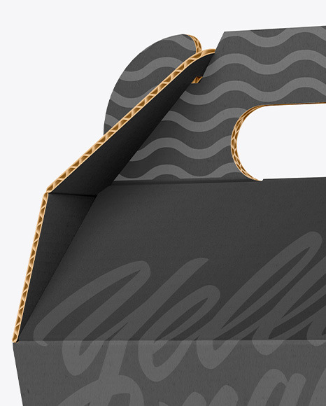 Corrugated Box w/ Handle Mockup