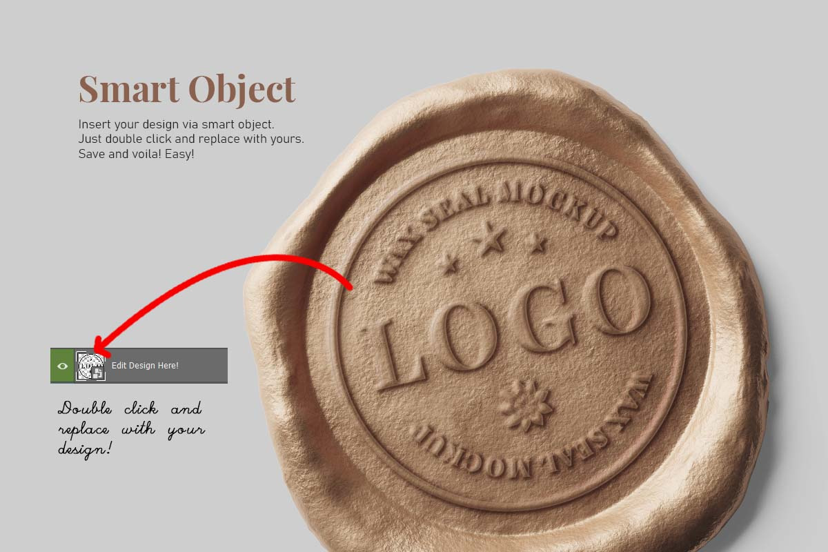 Wax Seal Stamp Metallic Circular Version Mockup Pack