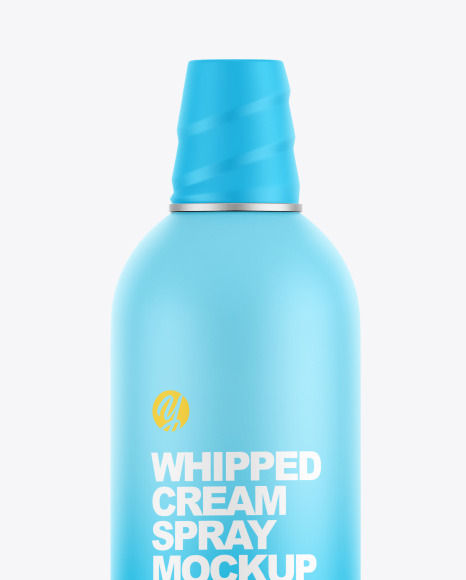 Matte Whipped Cream Bottle Mockup