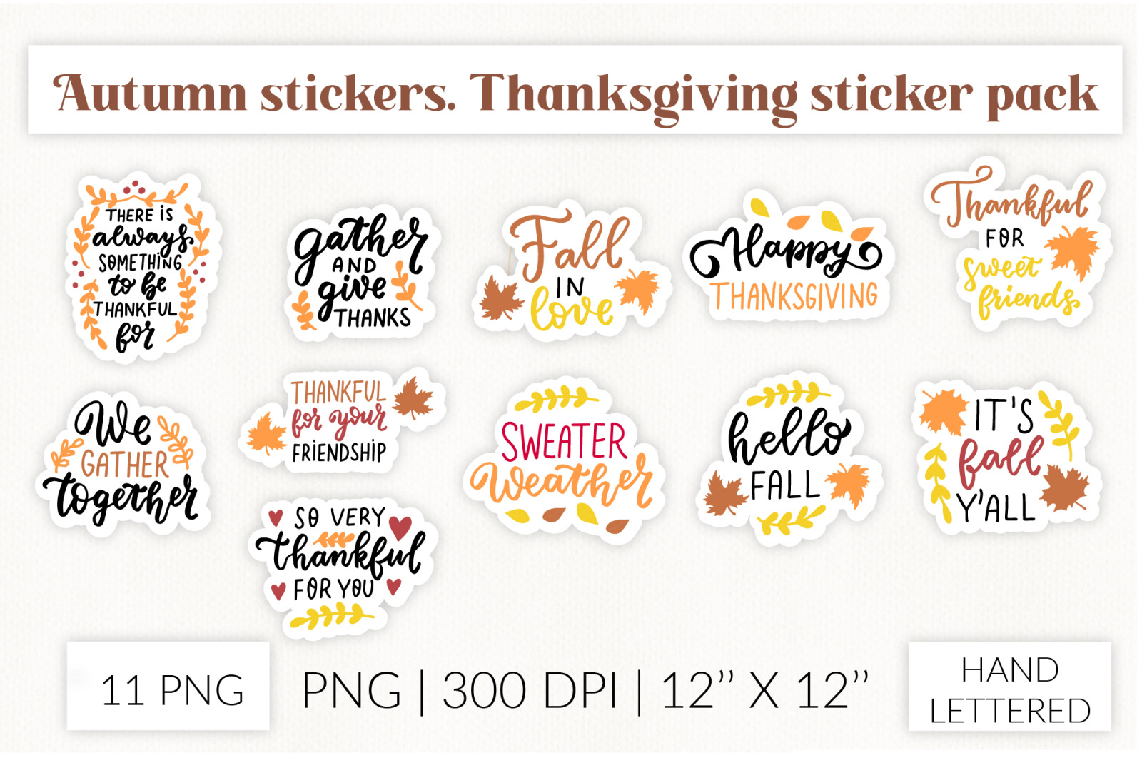 Autumn stickers bundle. Pumpkins stickers, fall stickers Autumn stickers bundle. Pumpkins stickers, fall stickers