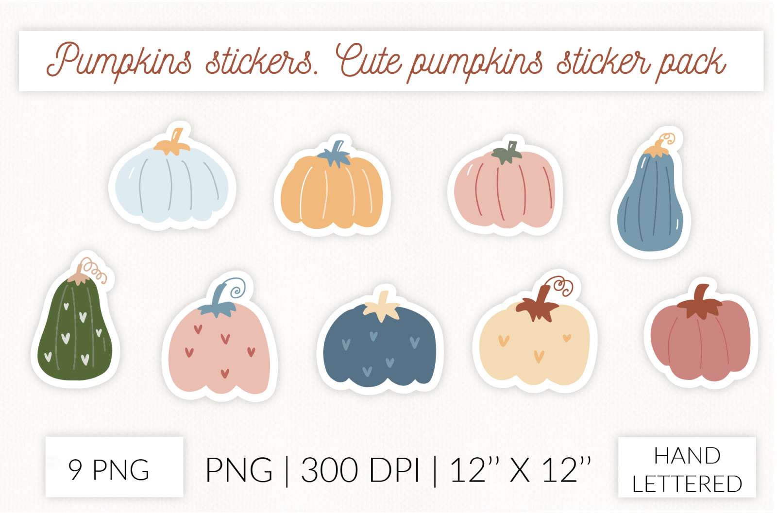 Autumn stickers bundle. Pumpkins stickers, fall stickers