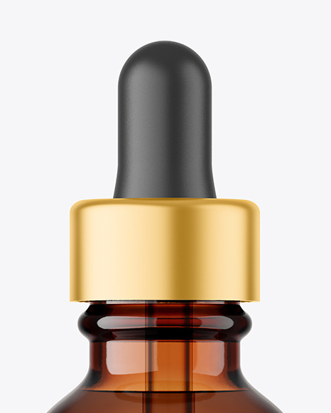 Amber Dropper Bottle Mockup