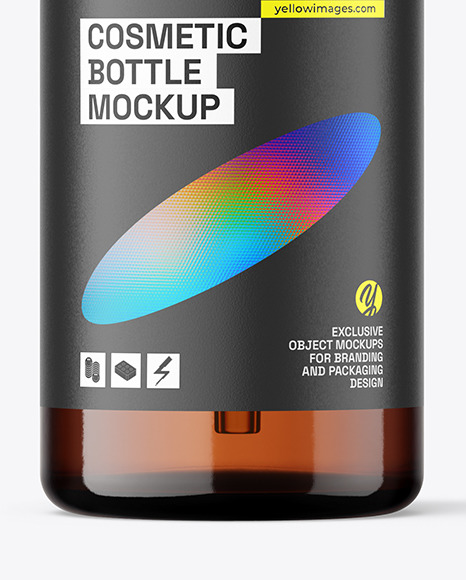 Amber Dropper Bottle Mockup