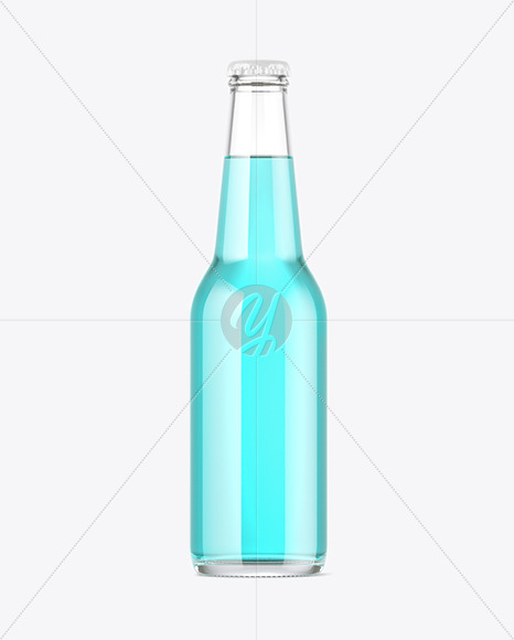 330ml Clear Glass Drink Bottle Mockup