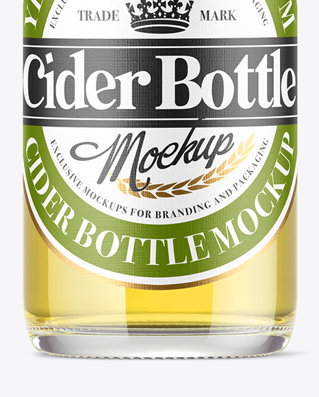 330ml Clear Glass Drink Bottle Mockup