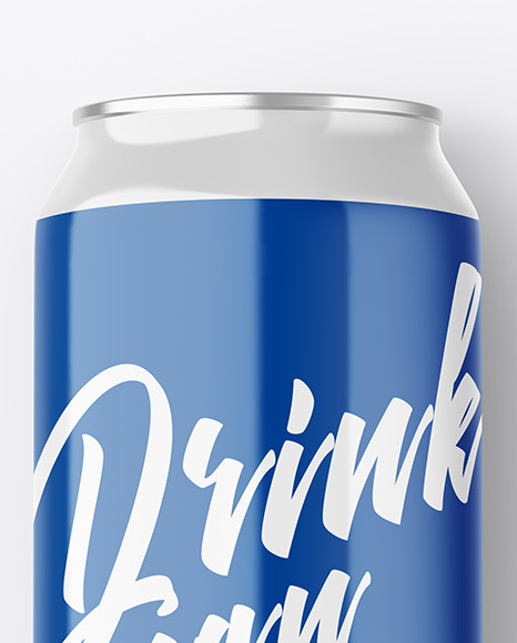 Aluminium Drink Can With Glossy Finish Mockup