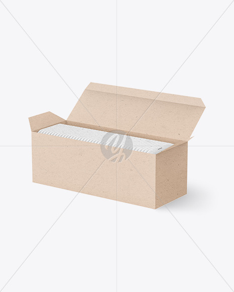 Kraft Box with Tea Bags Mockup