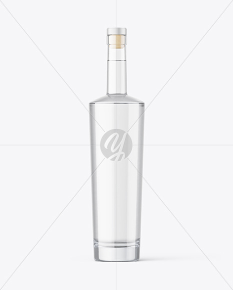 Clear Glass Vodka Bottle Mockup