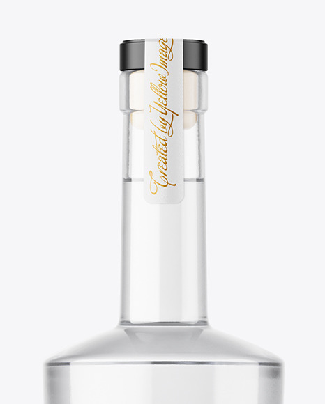 Clear Glass Vodka Bottle Mockup