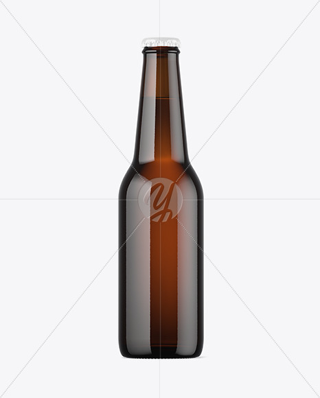 330ml Amber Glass Beer Bottle Mockup