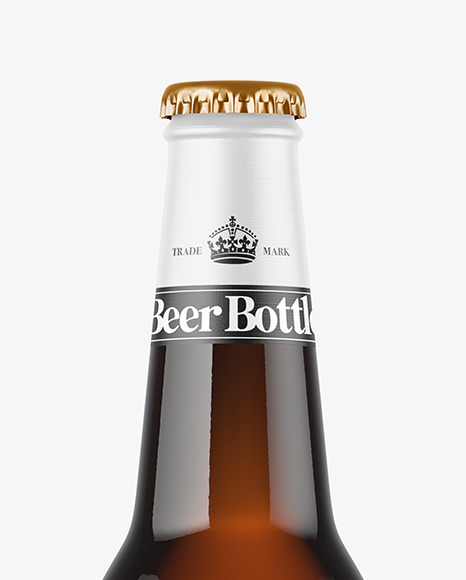 330ml Amber Glass Beer Bottle Mockup