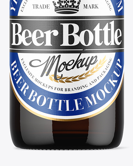 330ml Amber Glass Beer Bottle Mockup