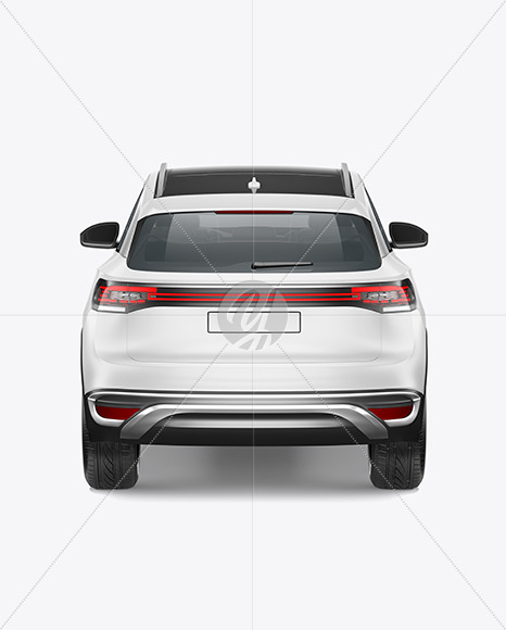 Electric Crossover SUV Mockup - Back View