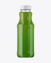 Clear Glass Bottle With Green Juice Mockup