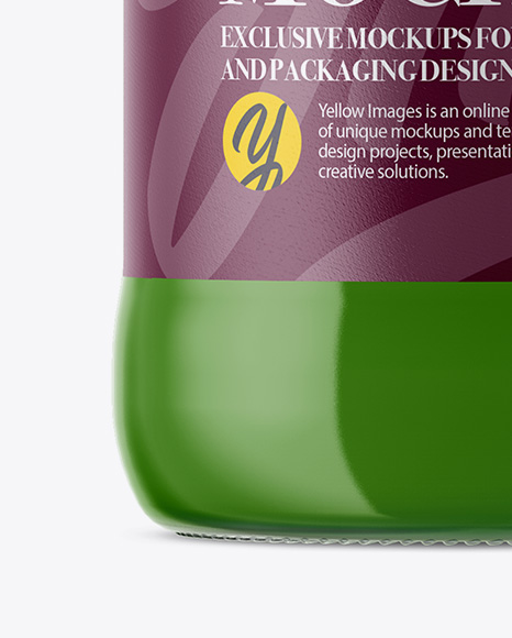 Clear Glass Bottle With Green Juice Mockup