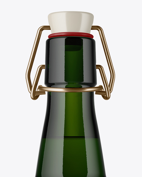 Green Glass Beugel Bottle Mockup