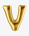 Letter V Foil Balloon Mockup