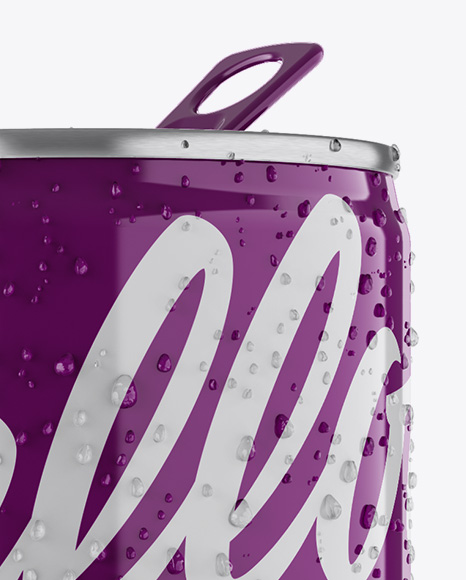 250ml Aluminium Can W/ Condensation & Glossy Finish Mockup - Free