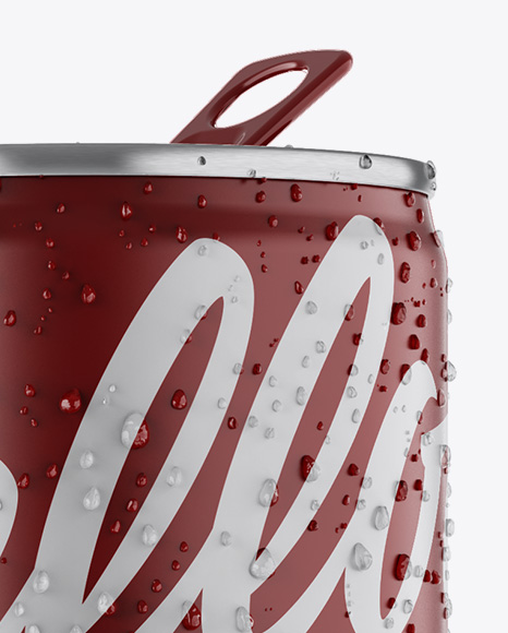 250ml Aluminium Can W/ Condensation &amp; Matte Finish Mockup