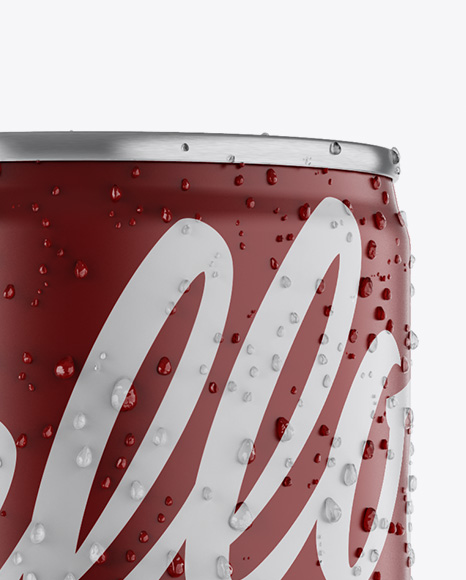 250ml Aluminium Can W/ Condensation & Matte Finish Mockup