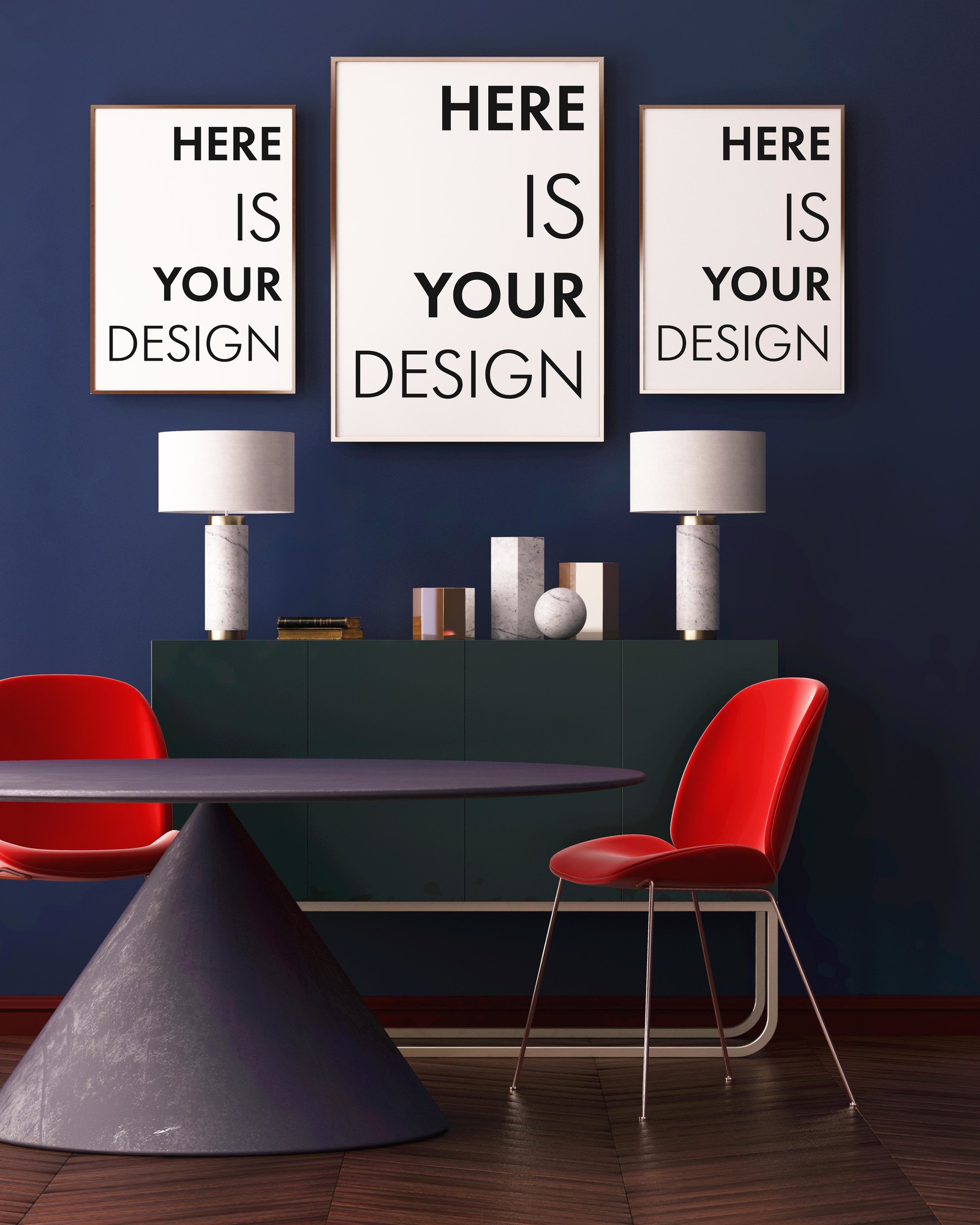 Mockup poster with a dining table