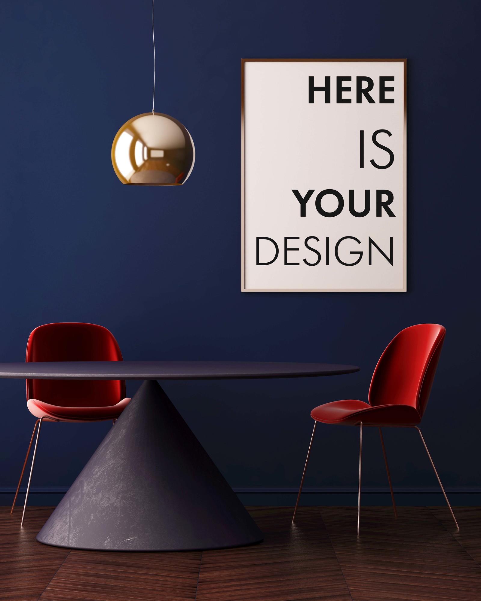 Mockup poster with a dining table