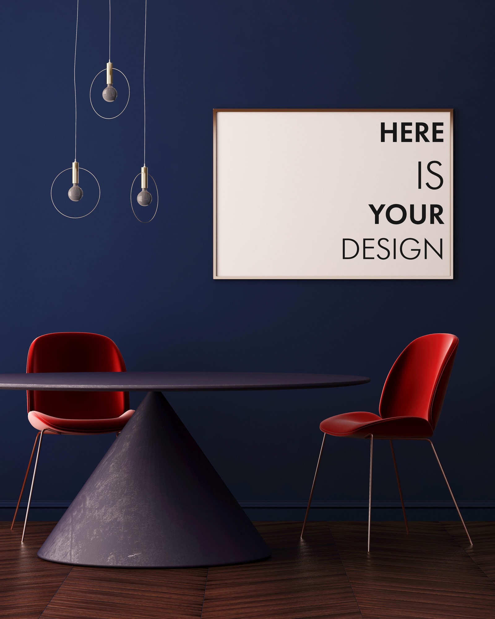 Mockup poster with a dining table