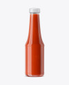 Clear Glass Tomato Ketchup Bottle Mockup