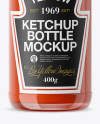 Clear Glass Tomato Ketchup Bottle Mockup