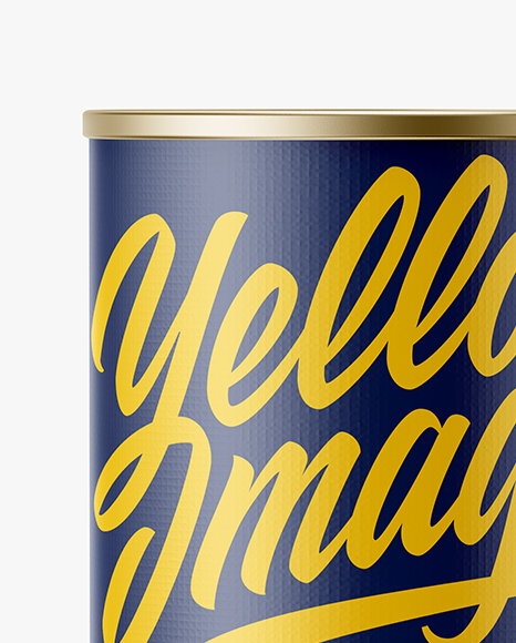 Tin Can With Textured Label Mockup