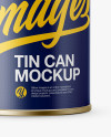 Tin Can With Textured Label Mockup