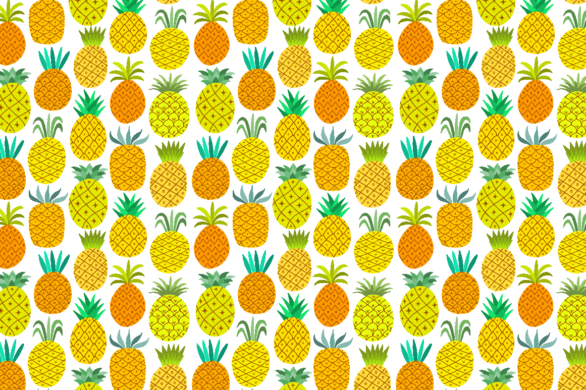 Watercolor pineapple set Watercolor pineapple set