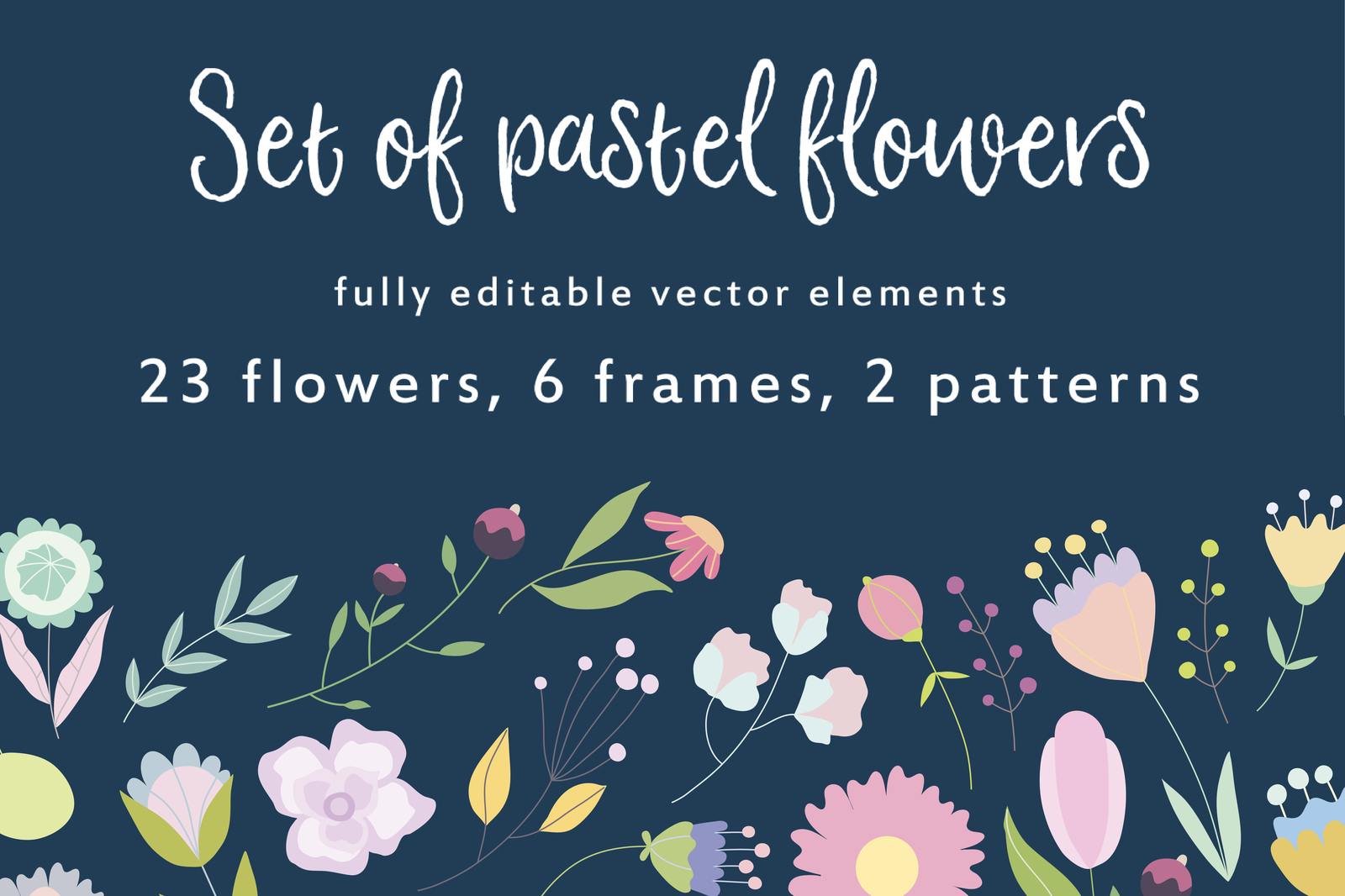 April meadow. Set of vector flowers. April meadow. Set of vector flowers.