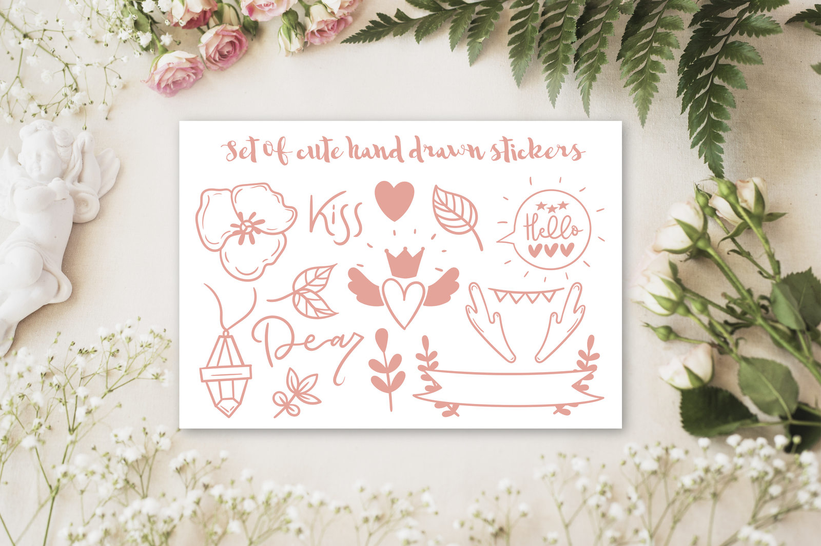 Set of cute boho doodles