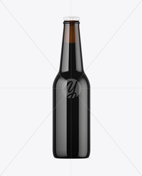 330ml Amber Glass Beer Bottle Mockup