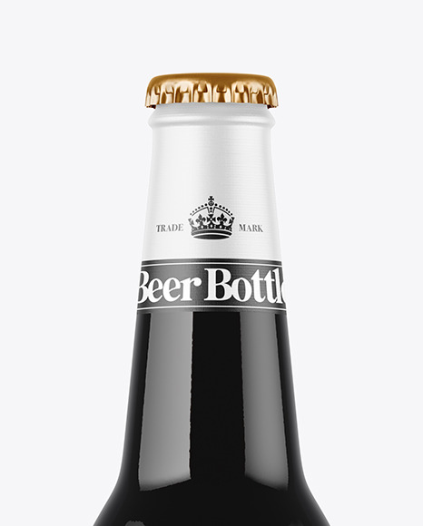 330ml Amber Glass Beer Bottle Mockup